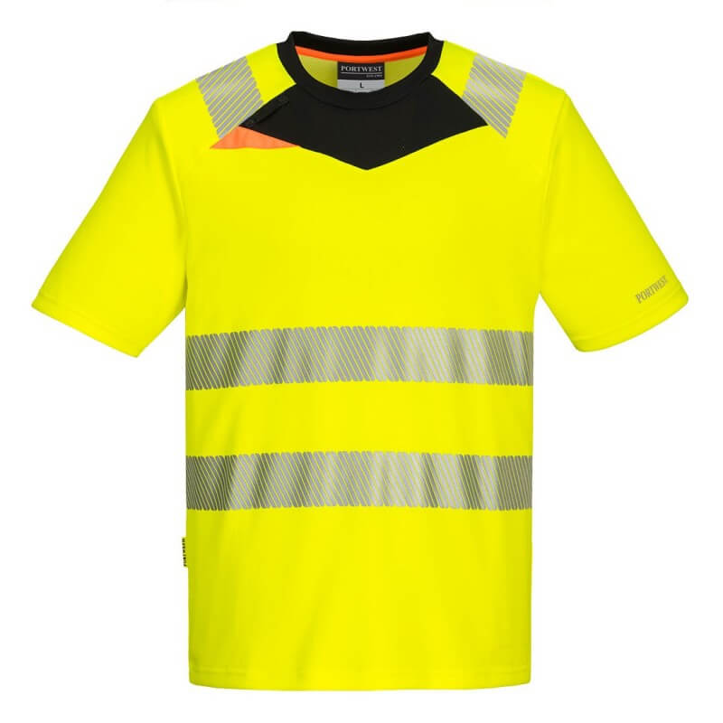 Tee shirt haute visibilite stretch DX4 Portwest jaune vue 1 cotepro.fr