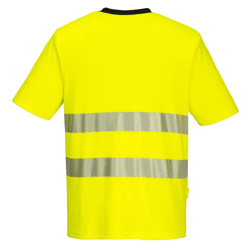 Tee shirt haute visibilite stretch DX4 Portwest jaune vue 1 cotepro.fr