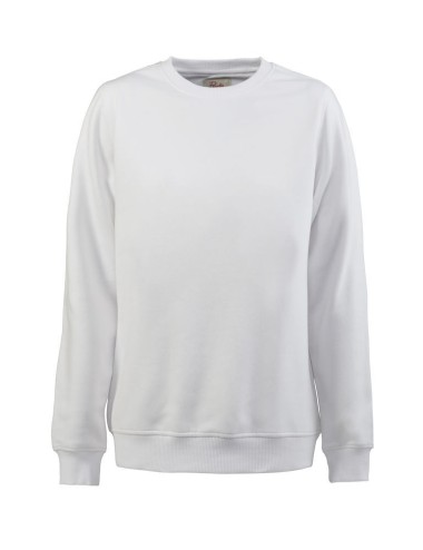 Sweat travail homme col rond Softball Printer blanc