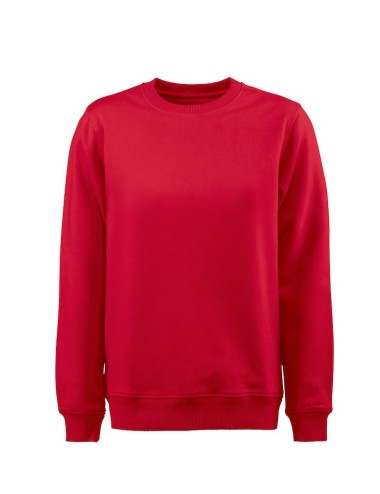 Sweat travail homme col rond Softball Printer rouge