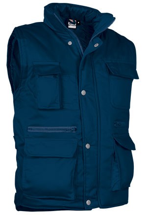 Gilet sans manches bodywarmer unisexe reporter Valento marine
