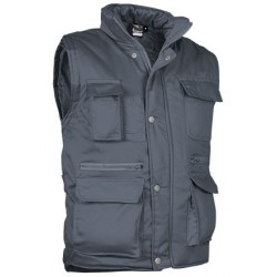 Gilet sans manches bodywarmer unisexe reporter Valento gris