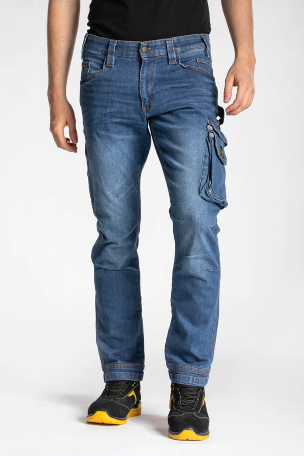 Jeans travail multipoches confort stretch Job Rica Lewis bleu cotepro