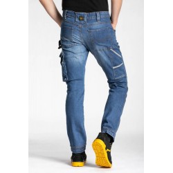 Jeans travail multipoches confort stretch Job Rica Lewis bleu cotepro vue arrière