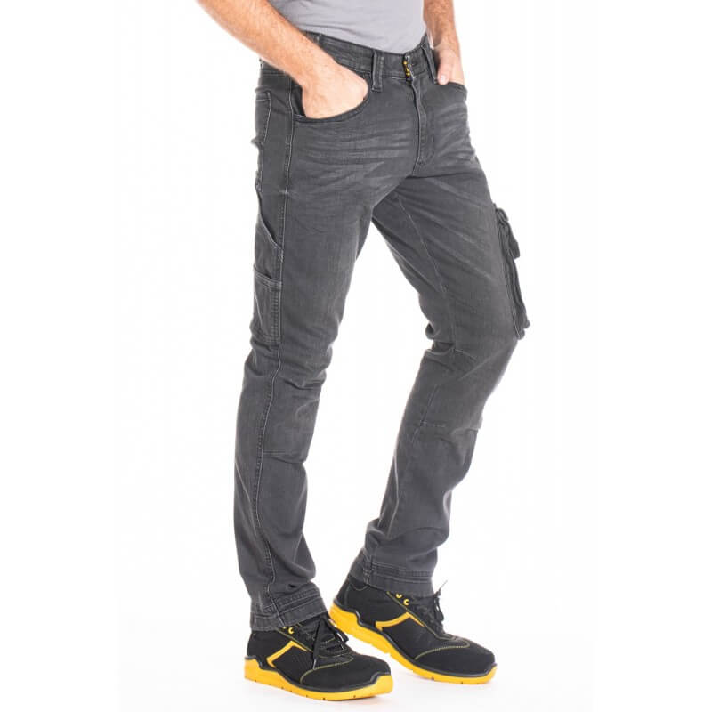 Jeans travail multipoches confort stretch Job Rica Lewis gris cotepro