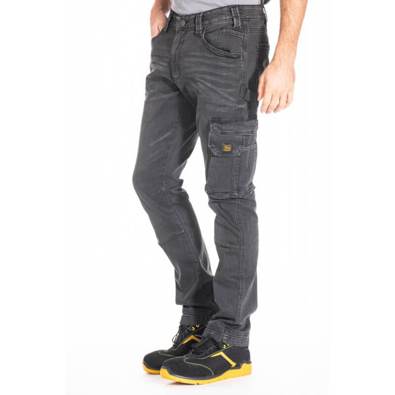 Jeans travail multipoches confort stretch Job Rica Lewis gris cotepro