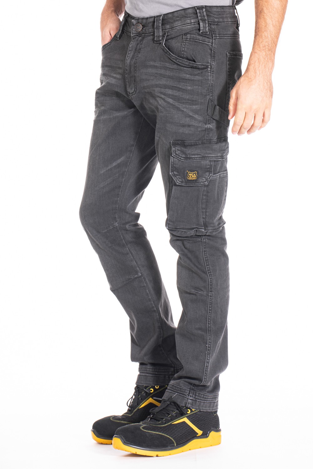 Jeans travail multipoches confort stretch Job Rica Lewis gris cotepro