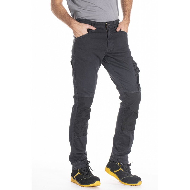 Jeans de travail stretch poches genouilleres Job Pro Rica lewis gris