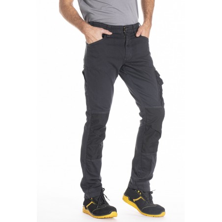 Jeans de travail stretch poches genouilleres Job Pro Rica lewis gris