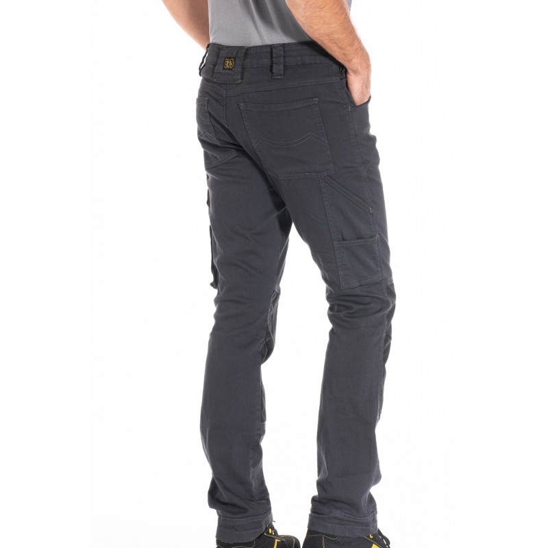 Jeans de travail stretch poches genouilleres Job Pro Rica lewis gris