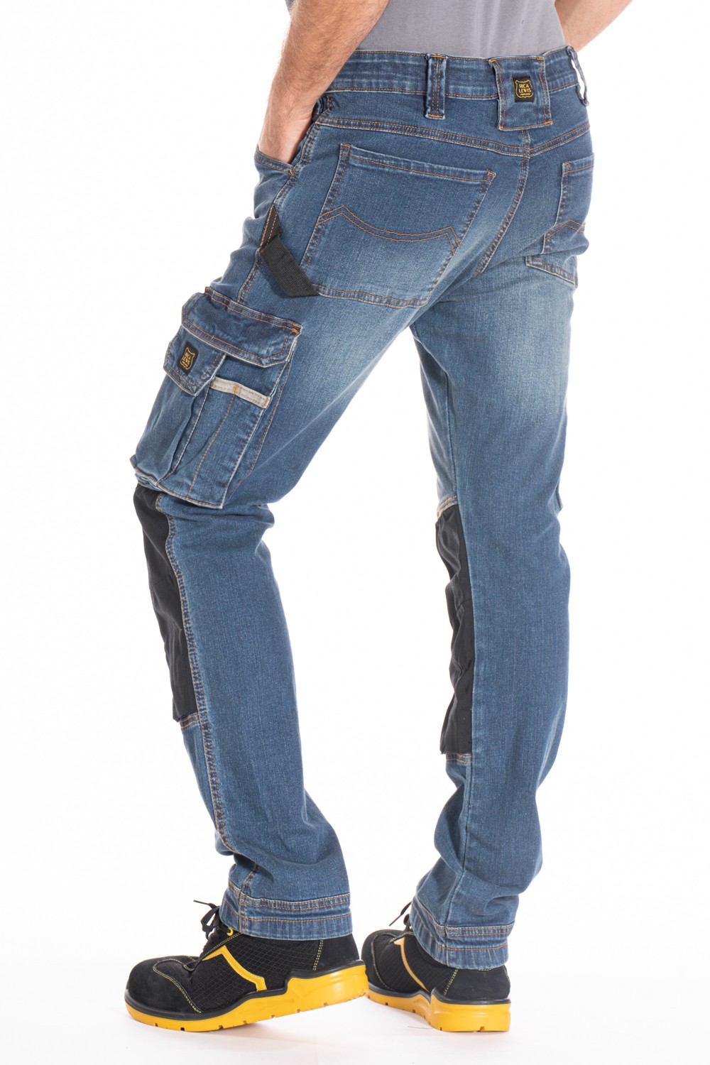 Jeans de travail stretch poches genouilleres Job Pro Rica lewis bleu