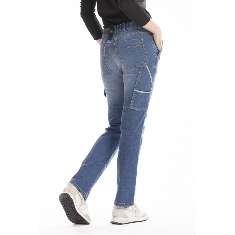 Jeans travail femme confort stretch Betty Rica lewis bleu