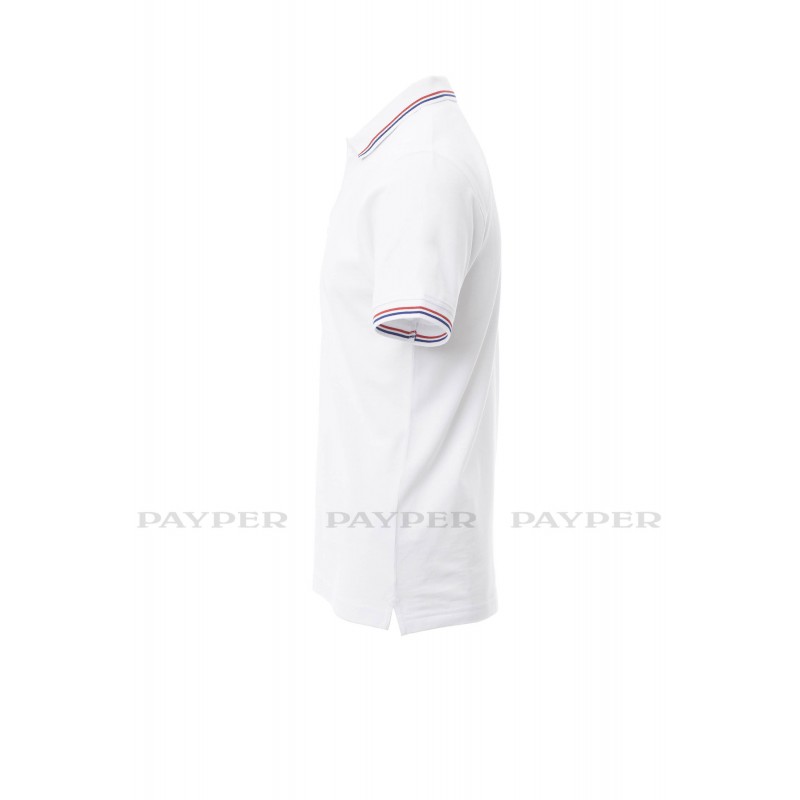 Polo manches courtes tricolore France Payper Blanc