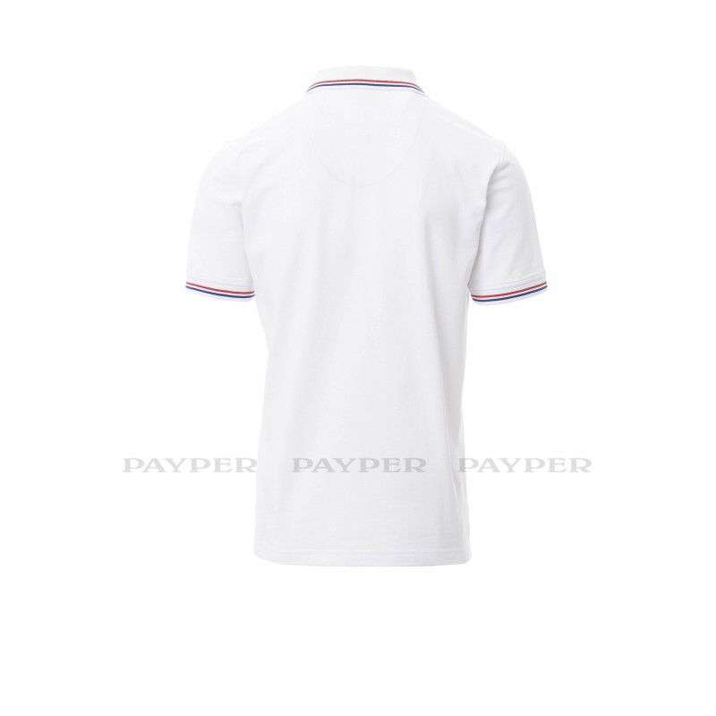 Polo manches courtes tricolore France Payper Blanc