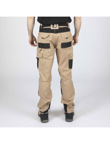 Pantalon travail robuste Adam beige Nine Worths vue dos