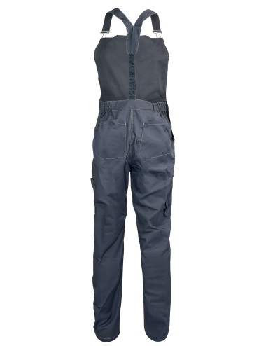 Salopette travail femme Peps Fashion gris/jaune citron dos