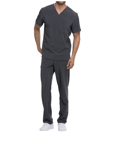 Tunique médicale homme col V Dickies médical caribean cotepro gris