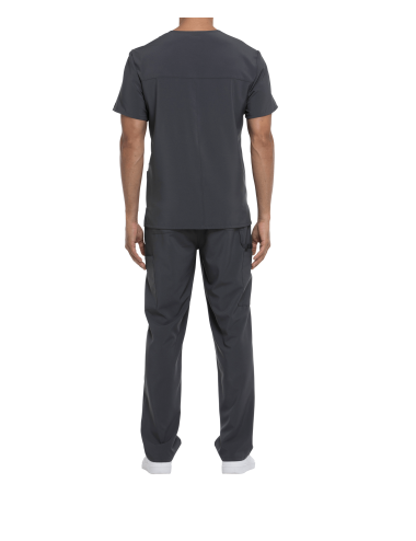 Tunique médicale homme col V Dickies médical caribean cotepro gris vue 2