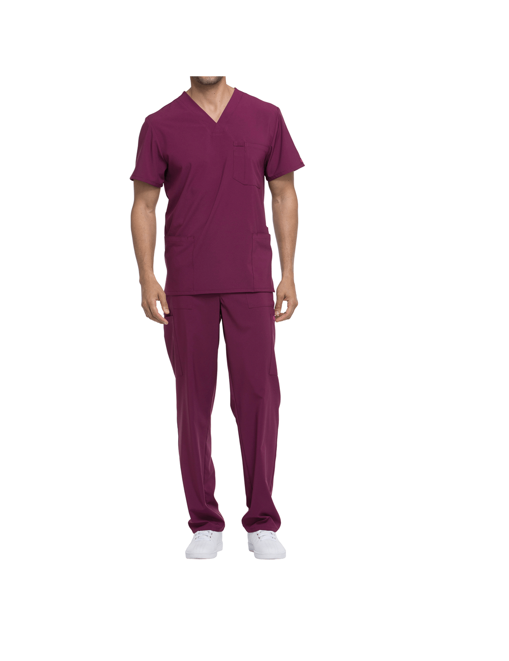 Tunique médicale homme col V Dickies médical caribean cotepro wine