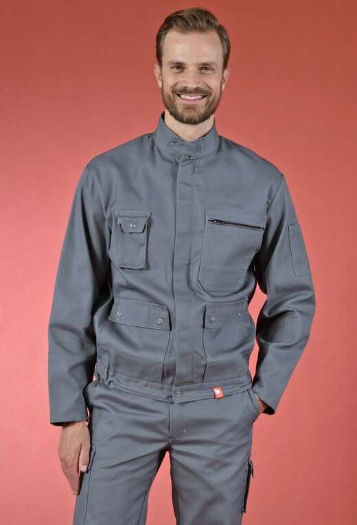 veste travail multipoches ideal plus uni gris DMD