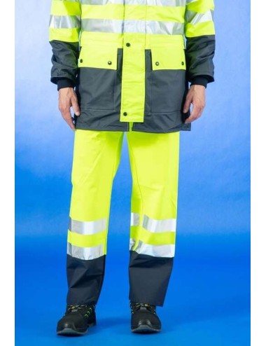 Pantalon haute visibilite impermeable jaune marine sonoflex DMD