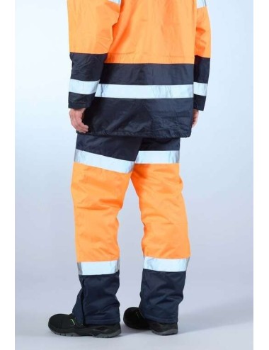 Pantalon haute visibilite pluie froid Sononyl DMD cotepro orange dos