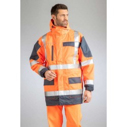Parka haute visibilite 4 en 1 pluie froid Sononyl DMD cotepro marine/orange