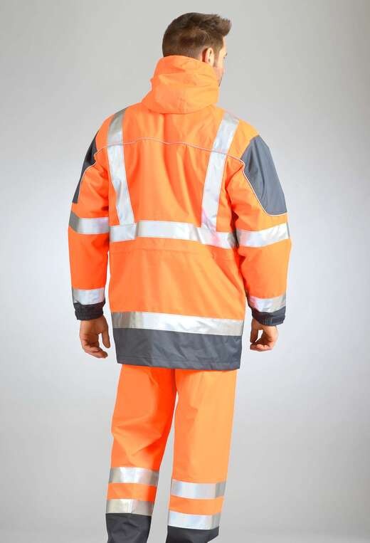 Parka haute visibilite 4 en 1 pluie froid Sononyl DMD cotepro marine/orange