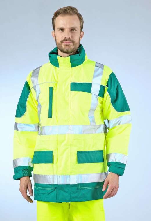 Parka haute visibilite 4 en 1 pluie froid Sononyl DMD cotepro vert/jaune