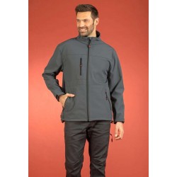 Veste homme softshell 3 couches workfit DMD cotepro gris face