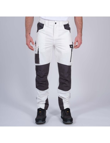 Pantalon travail blanc Leonard Nine Worths cotepro vue 1