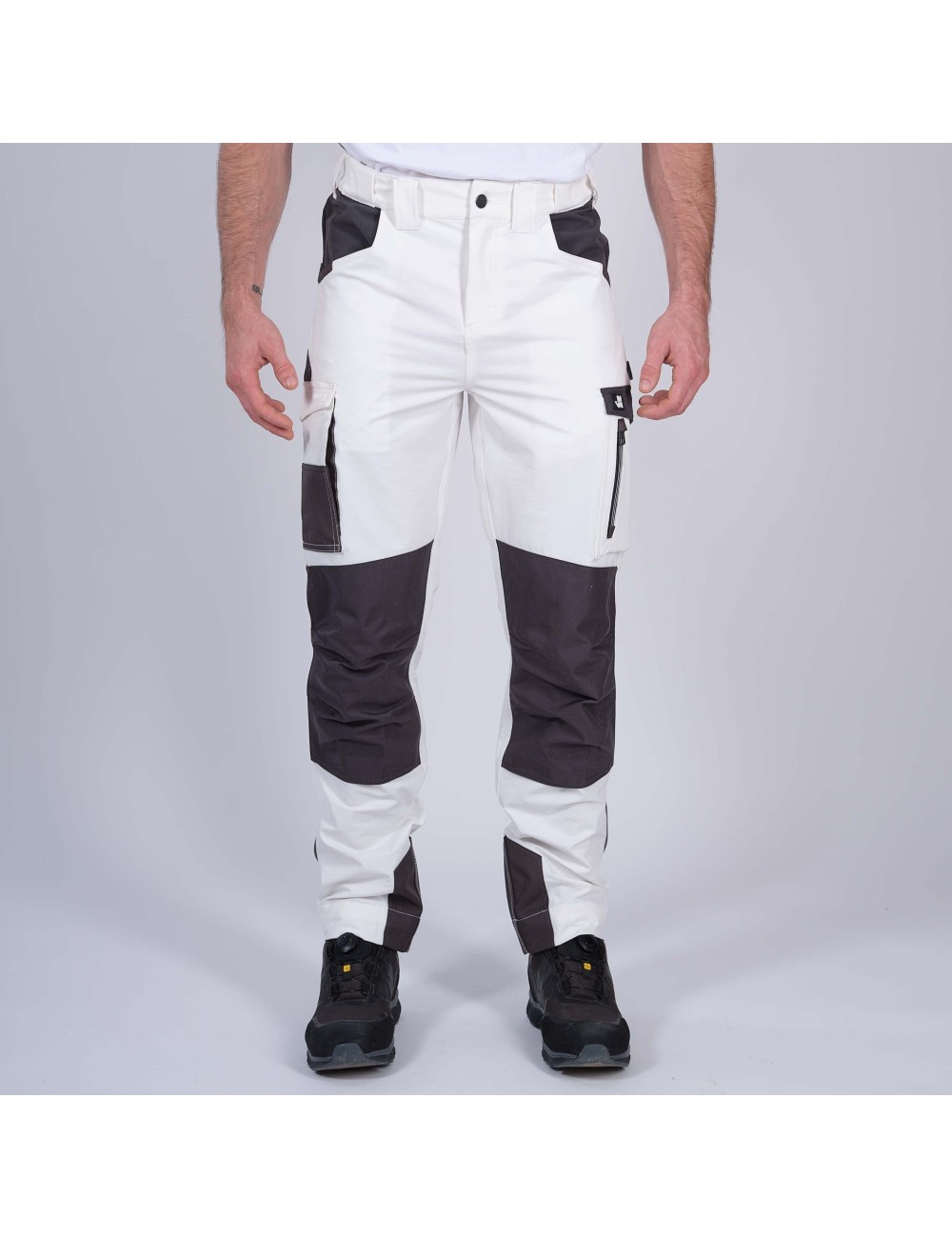 Pantalon travail blanc Leonard Nine Worths cotepro vue 1