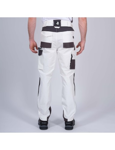 Pantalon travail blanc Leonard Nine Worths cotepro vue 3
