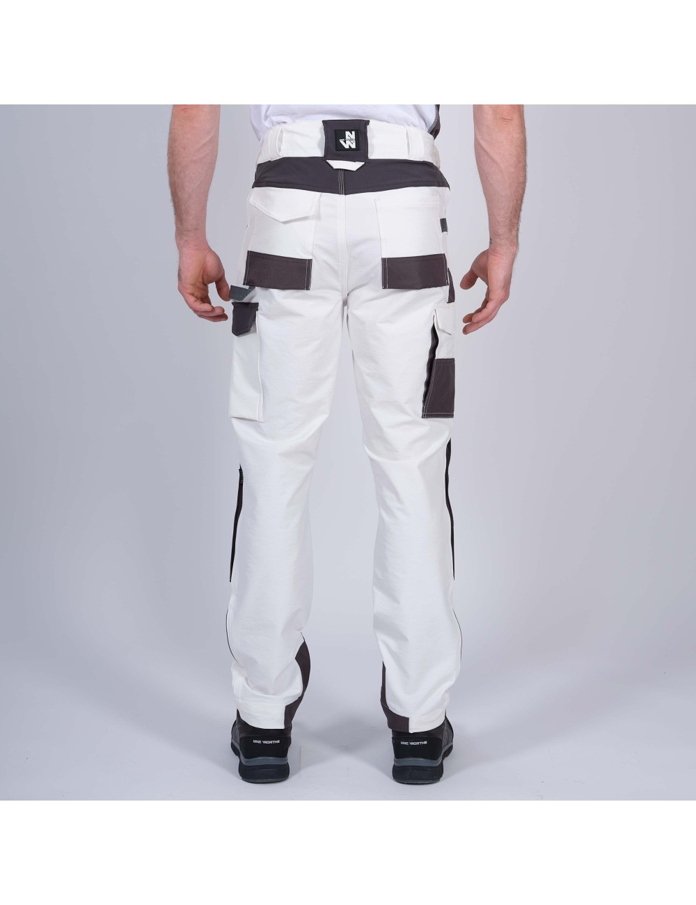 Pantalon travail blanc Leonard Nine Worths cotepro vue 1