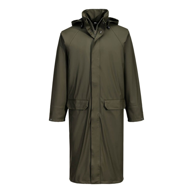 Manteau de pluie long impermeable Flexatex Portwest olive