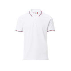 Polo manches courtes tricolore France Payper Blanc