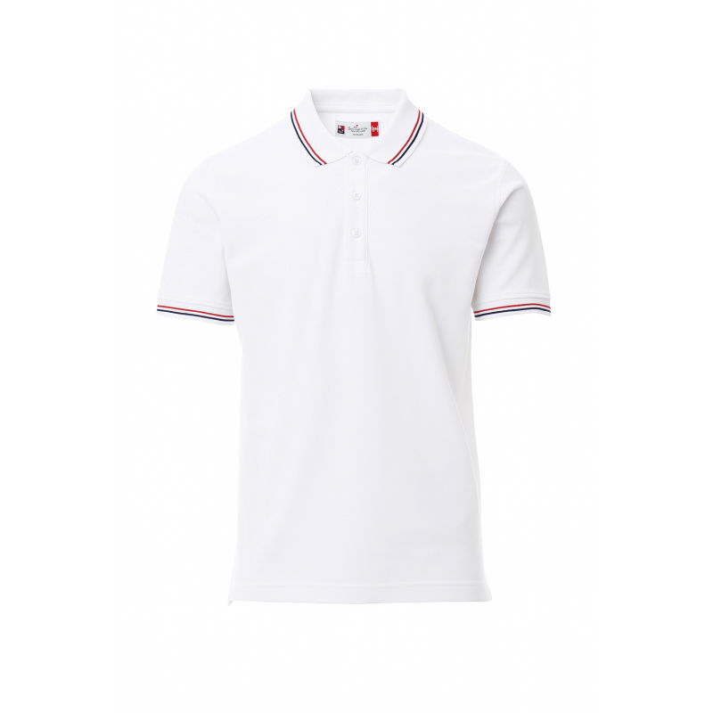 Polo manches courtes tricolore France Payper Blanc