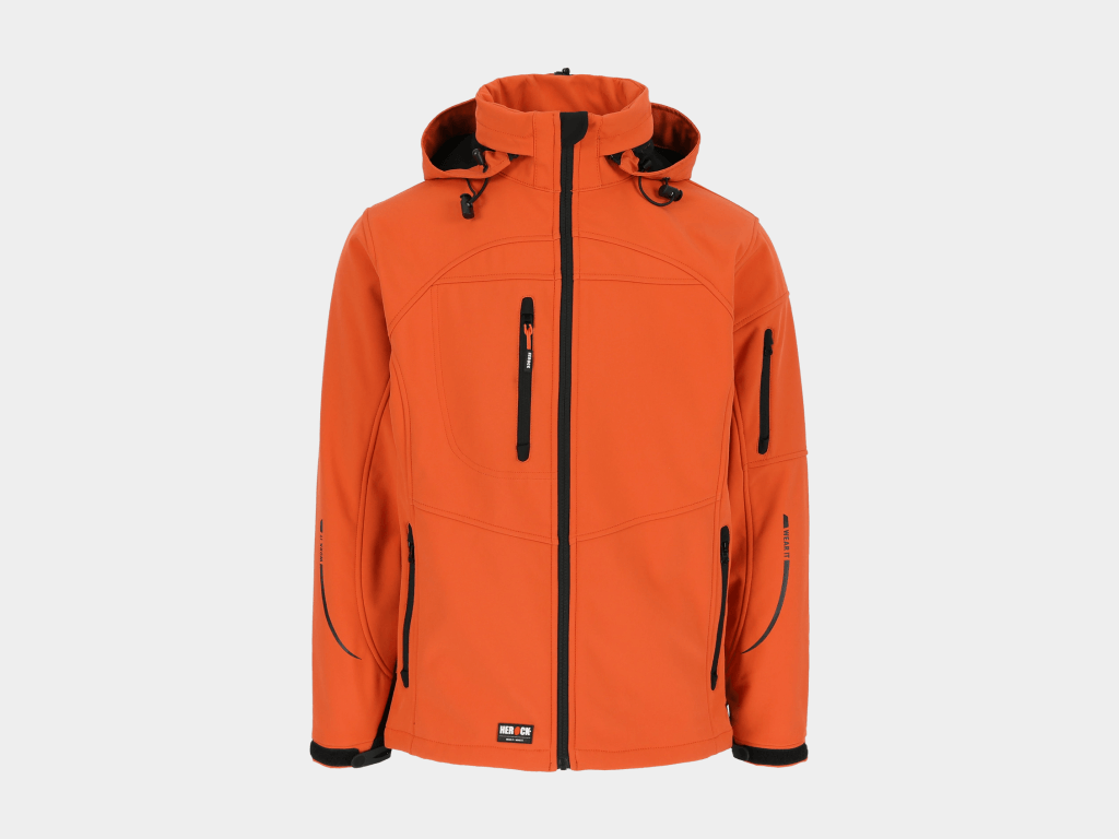 Veste softshell impermeable poseidon Herock orange vue 1
