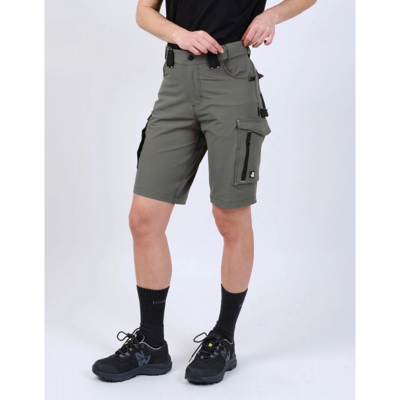 Bermuda travail femme Bendigo stretch Nine Worths kaki vue 1