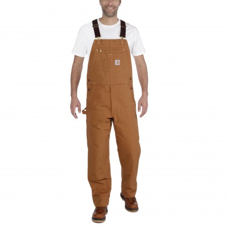 Salopette de travail Carhartt en toile duck camel vue 1